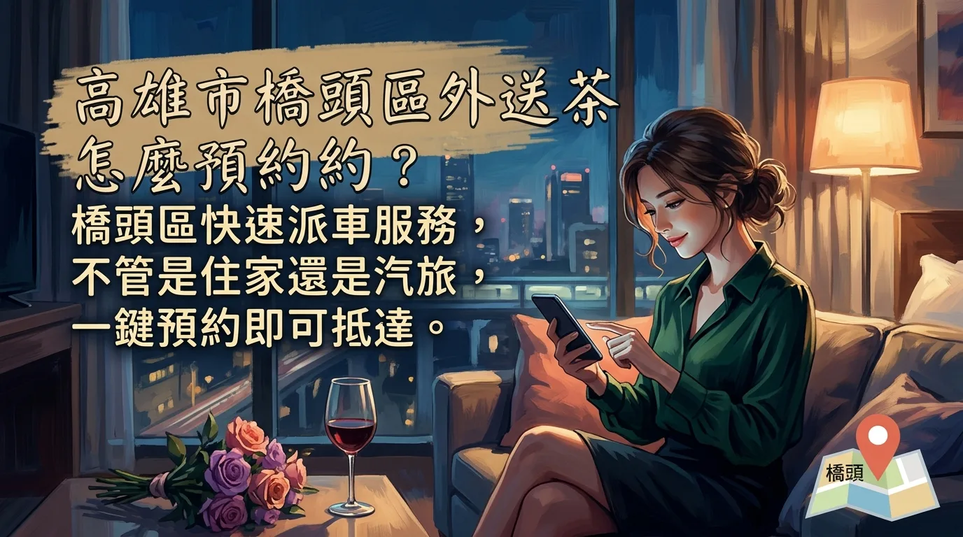 高雄市橋頭區外送茶怎麼預約? 橋頭區快速派車服務,不管是住家還是汽旅,一鍵預約即可抵達。